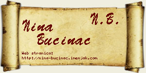 Nina Bućinac vizit kartica